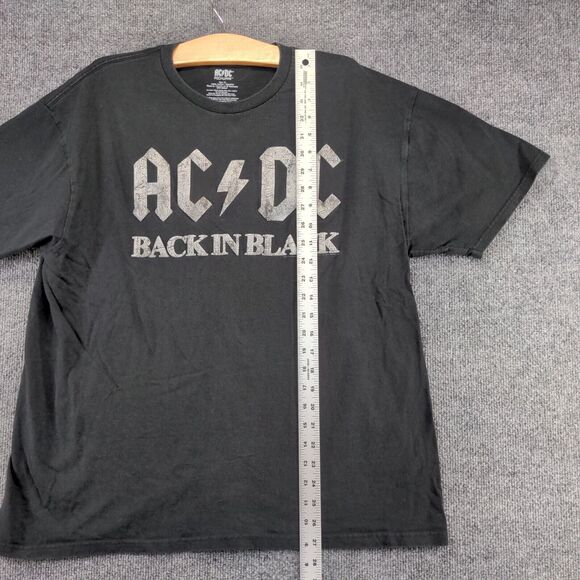 ACDC Rockware Womens Back in Black T-Shirt Black Size XL Short Sleeve Cotton - Picture 10 of 12